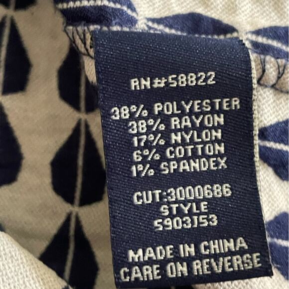 Max Edition Smocked Jacquard Sleeveless Mini Dress Navy and Cream Size Small - Picture 8 of 8